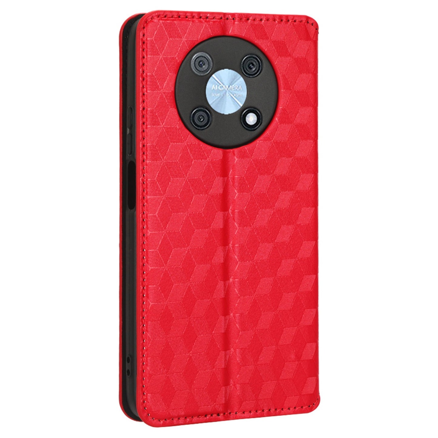 For Huawei nova Y90 4G / Enjoy 50 Pro 4G Imprinting Rhombus Pattern Phone Flip Leather Case Stand Anti-scratch Phone Wallet Cover
