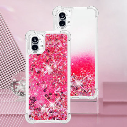 YB Quicksand Series-1 for Nothing phone (1) 5G TPU Back Cover Anti-collision Phone Case with Liquid Floating Glitter Sequins Phone Shell