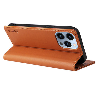 YIKATU for iPhone 13 Pro 6.1 inch YK- 001 Anti-fall Phone Case Magnetic Auto-absorbed PU Leather Flip Wallet Stand Protective Phone Cover