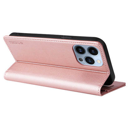 YIKATU for iPhone 13 Pro 6.1 inch YK- 001 Anti-fall Phone Case Magnetic Auto-absorbed PU Leather Flip Wallet Stand Protective Phone Cover