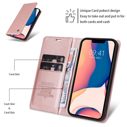 YIKATU for iPhone 13 Pro 6.1 inch YK- 001 Anti-fall Phone Case Magnetic Auto-absorbed PU Leather Flip Wallet Stand Protective Phone Cover