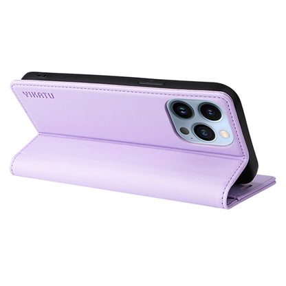 YIKATU for iPhone 13 Pro 6.1 inch YK- 001 Anti-fall Phone Case Magnetic Auto-absorbed PU Leather Flip Wallet Stand Protective Phone Cover