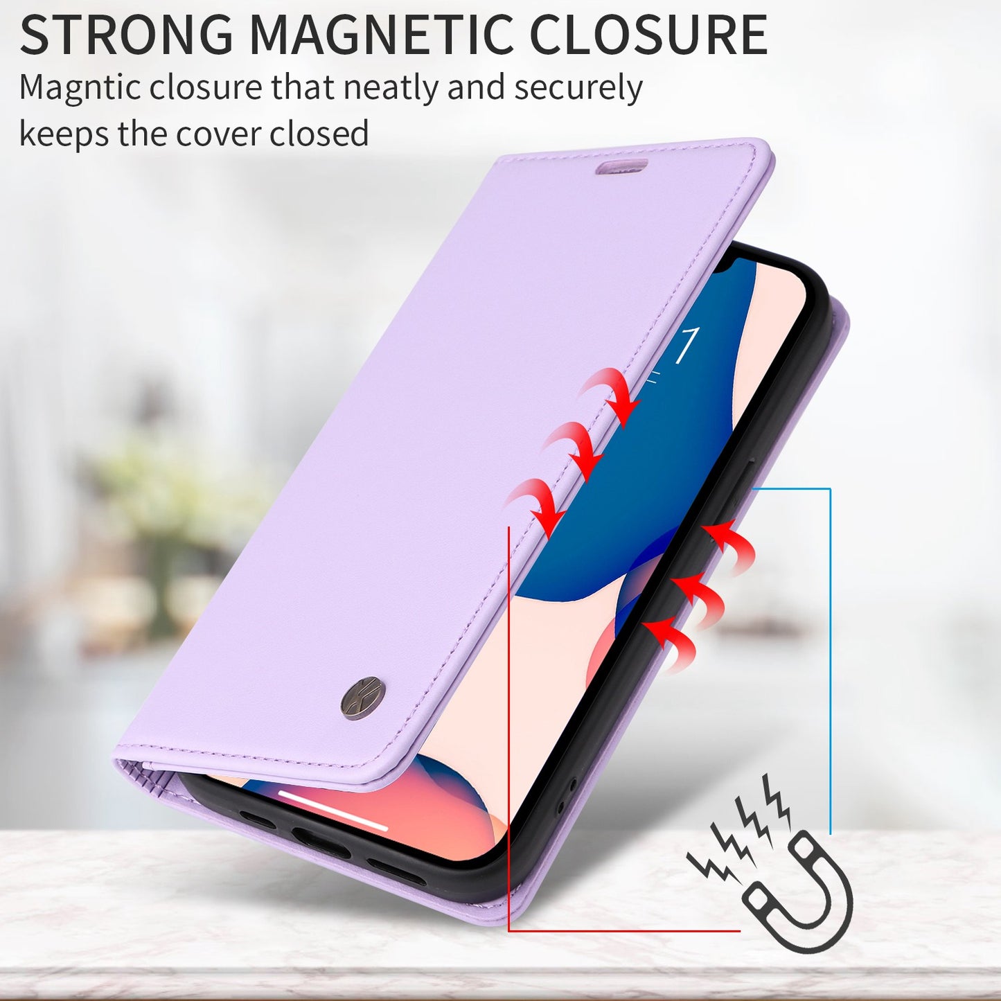 YIKATU for iPhone 13 Pro 6.1 inch YK- 001 Anti-fall Phone Case Magnetic Auto-absorbed PU Leather Flip Wallet Stand Protective Phone Cover