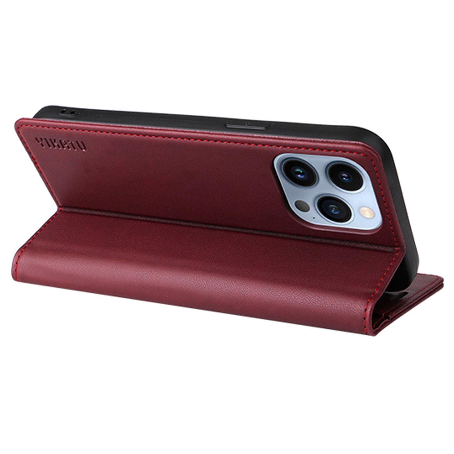 YIKATU for iPhone 13 Pro 6.1 inch YK- 001 Anti-fall Phone Case Magnetic Auto-absorbed PU Leather Flip Wallet Stand Protective Phone Cover