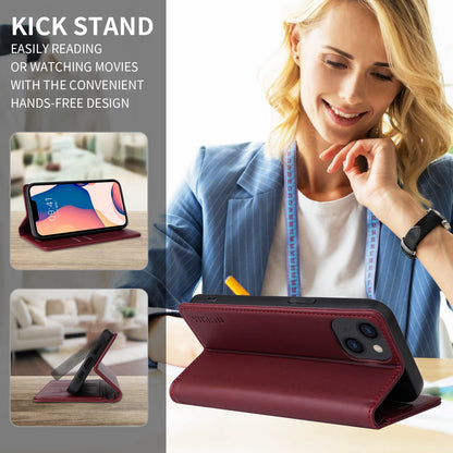 YIKATU for iPhone 13 Pro 6.1 inch YK- 001 Anti-fall Phone Case Magnetic Auto-absorbed PU Leather Flip Wallet Stand Protective Phone Cover