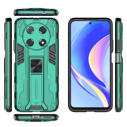 For Huawei Enjoy 50 Pro 4G / nova Y90 4G Wear-resistant Anti-fall Phone Case Kickstand Hybrid Hard PC Soft TPU Back Cover