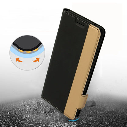 Shockproof Phone Case For iPhone 13 Pro 6.1 inch, Contrast Color Stand Card Holder PU Leather Dual Magnetic Clasp Phone Cover