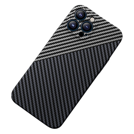 For iPhone 13 Pro Max 6.7 inch Carbon Fiber Texture Scratch-resistant Protective Cover Precise Cutout Matte Phone Case