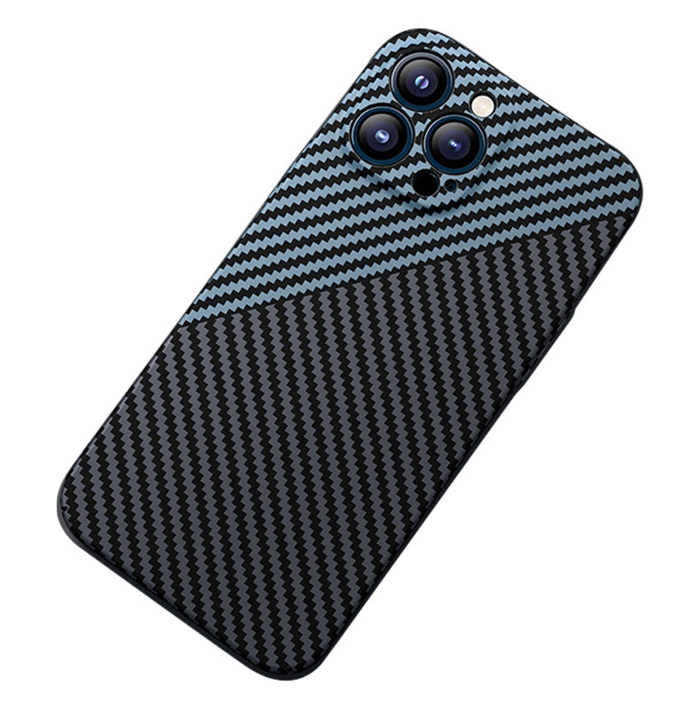 For iPhone 13 Pro Max 6.7 inch Carbon Fiber Texture Scratch-resistant Protective Cover Precise Cutout Matte Phone Case
