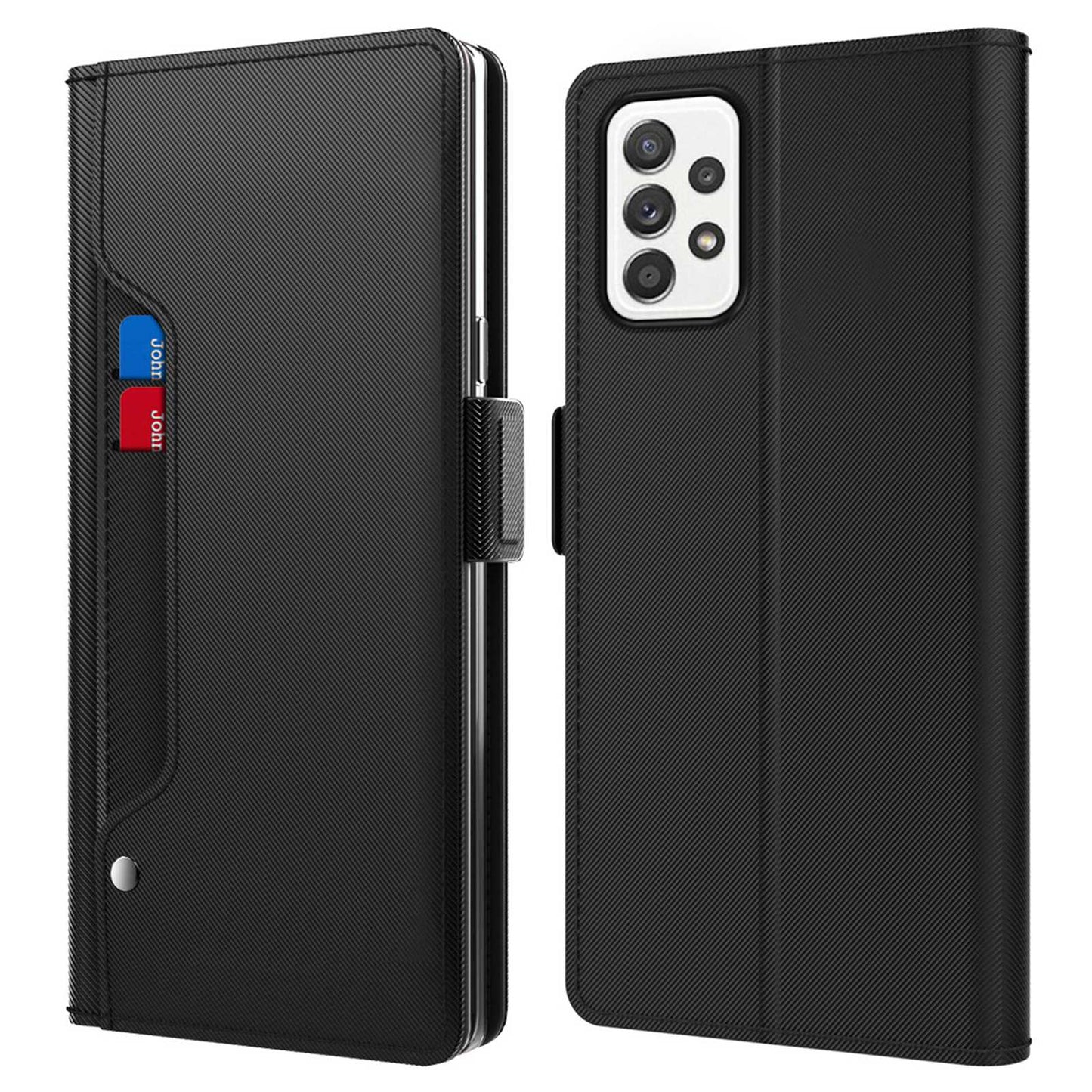 For Samsung Galaxy A52 4G / 5G / A52s 5G Makeup Mirror Stand Leather Case Card Holder Magnetic Clasp Phone Cover