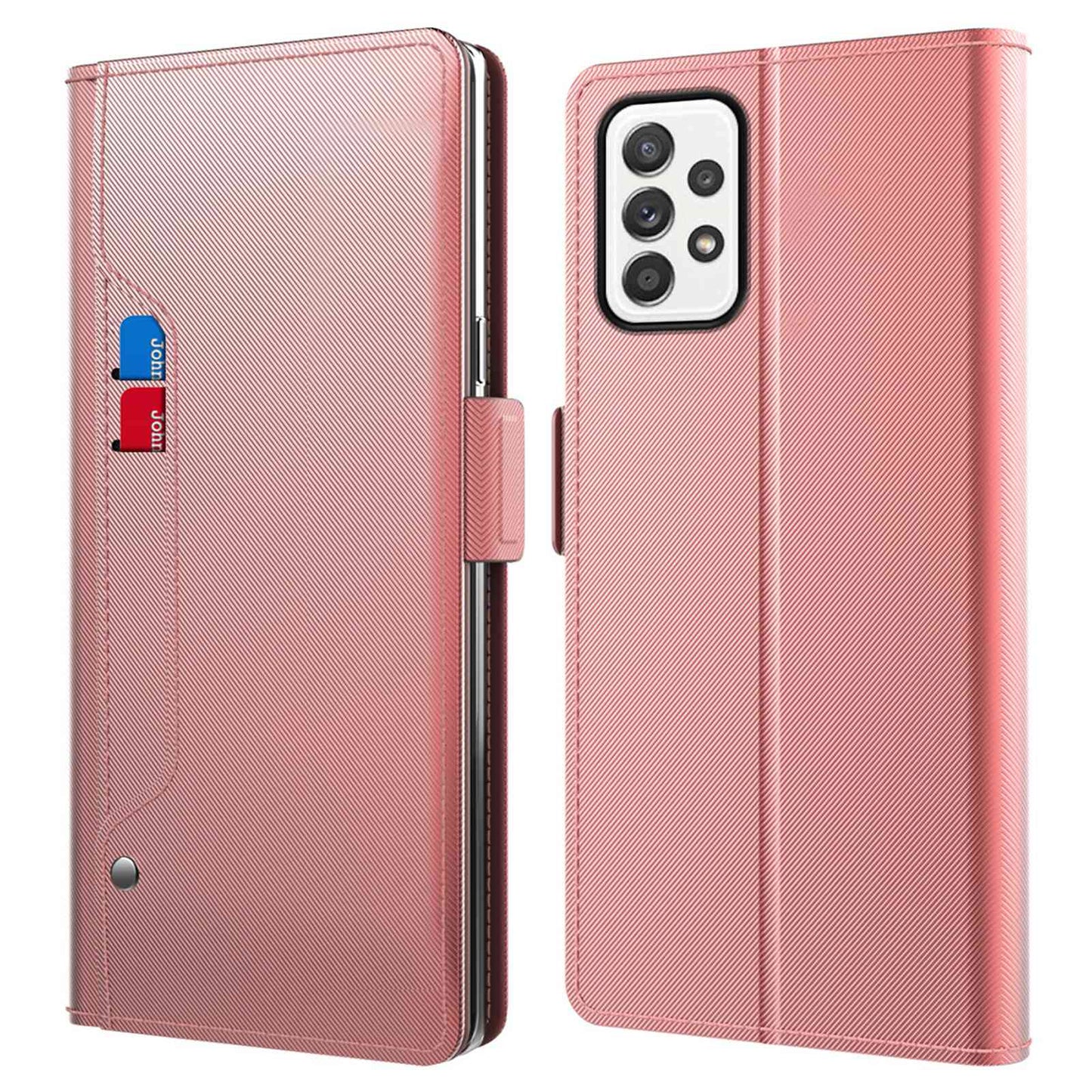 For Samsung Galaxy A52 4G / 5G / A52s 5G Makeup Mirror Stand Leather Case Card Holder Magnetic Clasp Phone Cover