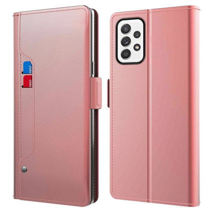 For Samsung Galaxy A52 4G / 5G / A52s 5G Makeup Mirror Stand Leather Case Card Holder Magnetic Clasp Phone Cover