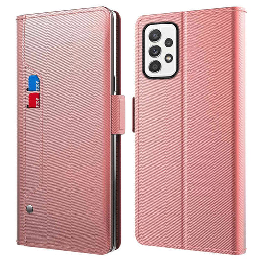 For Samsung Galaxy A52 4G / 5G / A52s 5G Makeup Mirror Stand Leather Case Card Holder Magnetic Clasp Phone Cover