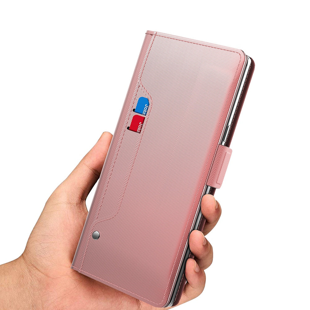 For Samsung Galaxy A52 4G / 5G / A52s 5G Makeup Mirror Stand Leather Case Card Holder Magnetic Clasp Phone Cover