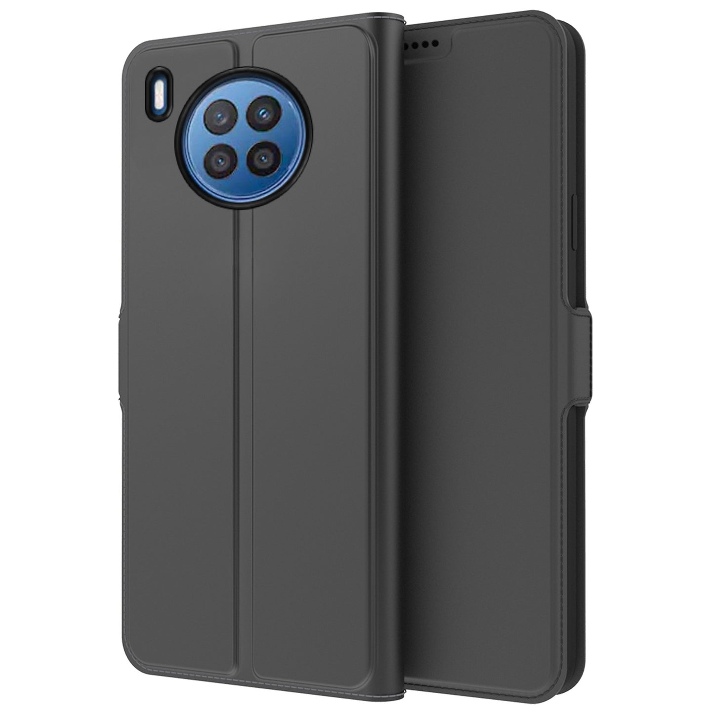For Huawei nova 8i / Honor 50 Lite Anti-fall PU Leather Mobile Phone Case Card Holder Stand Feature Magnetic Folio Flip Cover