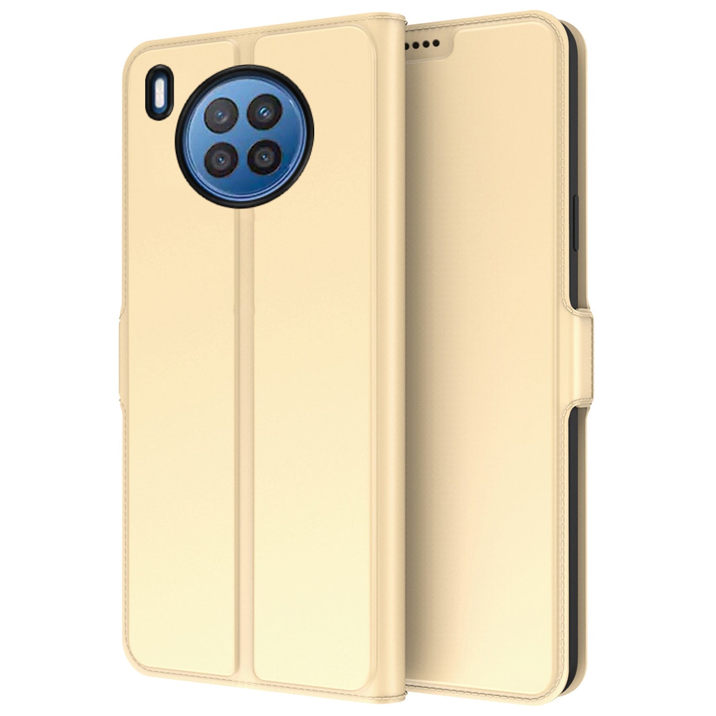 For Huawei nova 8i / Honor 50 Lite Anti-fall PU Leather Mobile Phone Case Card Holder Stand Feature Magnetic Folio Flip Cover