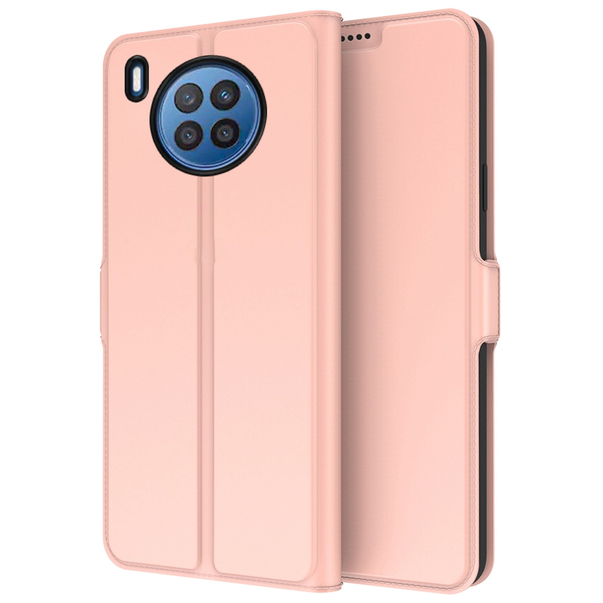 For Huawei nova 8i / Honor 50 Lite Anti-fall PU Leather Mobile Phone Case Card Holder Stand Feature Magnetic Folio Flip Cover