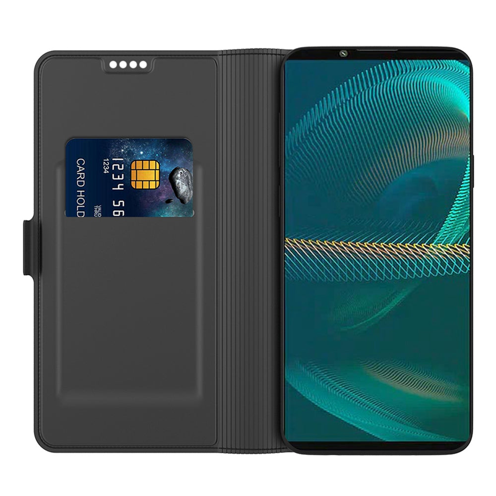 For Sony Xperia 5 III 5G PU Leather Phone Case Card Slot Magnetic Closure Stand Flip Cover