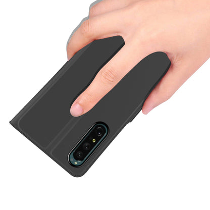 For Sony Xperia 5 III 5G PU Leather Phone Case Card Slot Magnetic Closure Stand Flip Cover