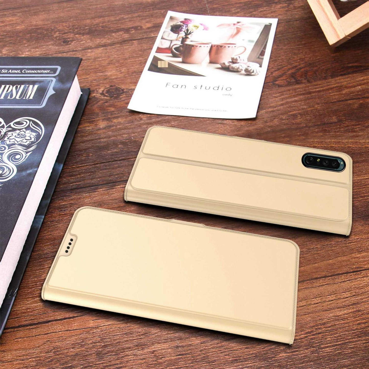 For Sony Xperia 5 III 5G PU Leather Phone Case Card Slot Magnetic Closure Stand Flip Cover
