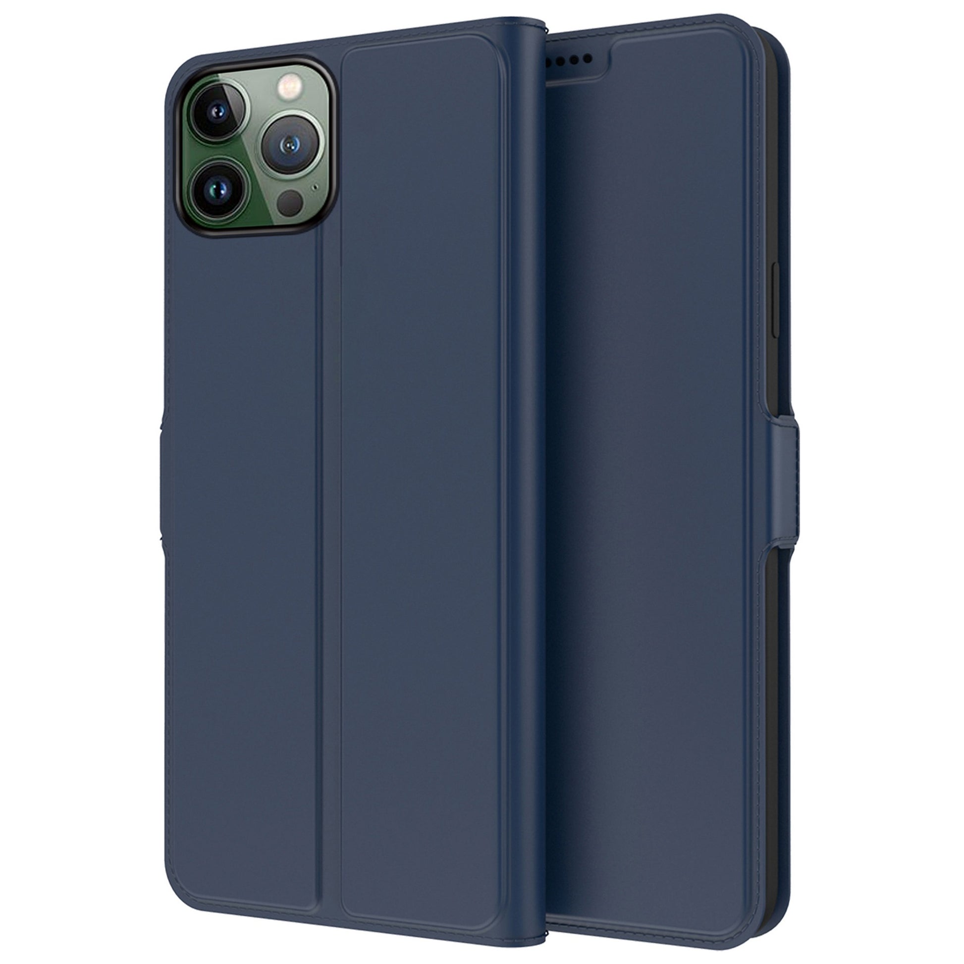 For iPhone 13 Pro 6.1 inch Anti-scratch PU Leather Flip Folio Phone Cover Inner TPU Magnetic Full Protection Stand Card Slot Phone Case