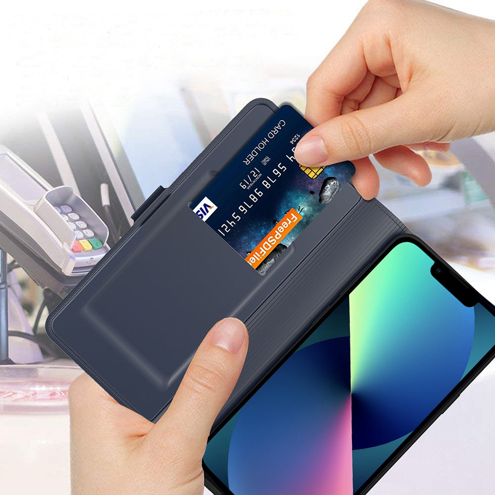 For iPhone 13 Pro 6.1 inch Anti-scratch PU Leather Flip Folio Phone Cover Inner TPU Magnetic Full Protection Stand Card Slot Phone Case