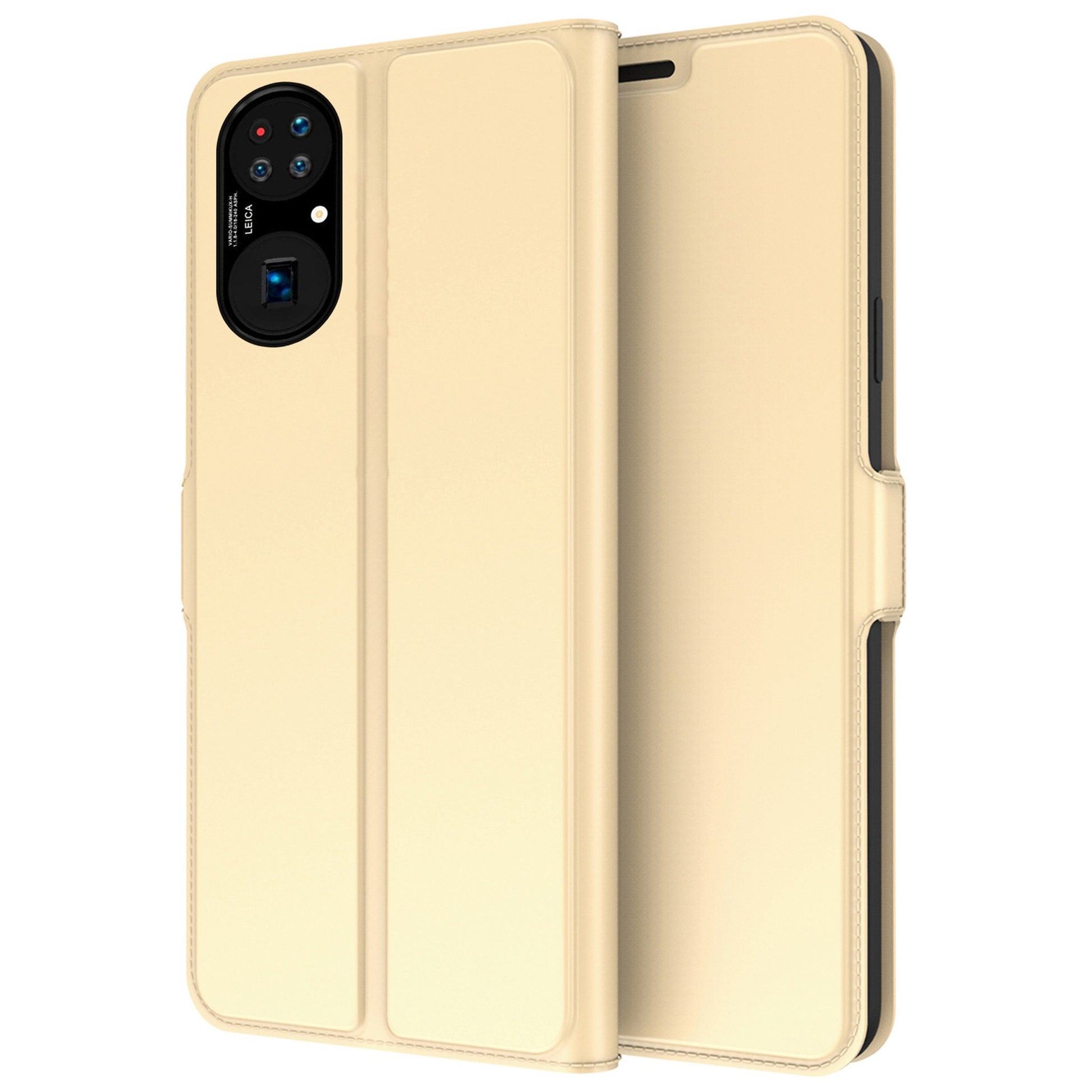 For Huawei P50 4G PU Leather Flip Protective Phone Case Double Magnetic Clasp Stand Card Slot Folio Cover