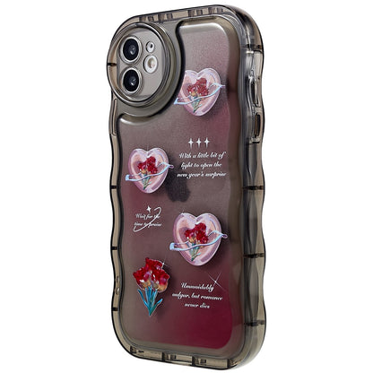 For iPhone 11 6.1 inch Wave-shaped Edge Pattern Printed Protector Anti-shock Soft TPU Phone Case Cover