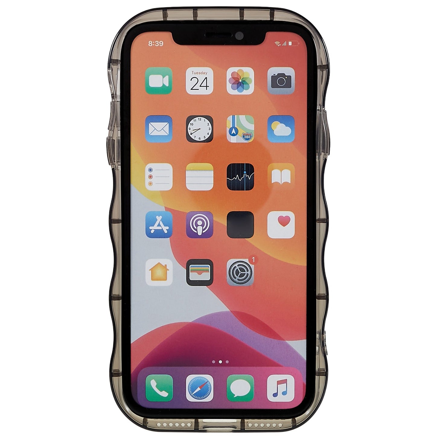 For iPhone 11 6.1 inch Wave-shaped Edge Pattern Printed Protector Anti-shock Soft TPU Phone Case Cover