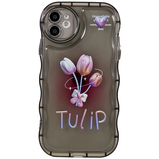 For iPhone 11 6.1 inch Wave-shaped Edge Pattern Printed Protector Anti-shock Soft TPU Phone Case Cover