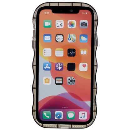 For iPhone 11 6.1 inch Wave-shaped Edge Pattern Printed Protector Anti-shock Soft TPU Phone Case Cover