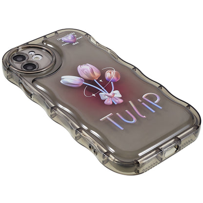 For iPhone 11 6.1 inch Wave-shaped Edge Pattern Printed Protector Anti-shock Soft TPU Phone Case Cover