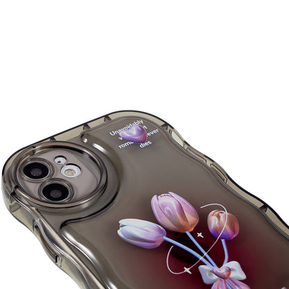 For iPhone 11 6.1 inch Wave-shaped Edge Pattern Printed Protector Anti-shock Soft TPU Phone Case Cover