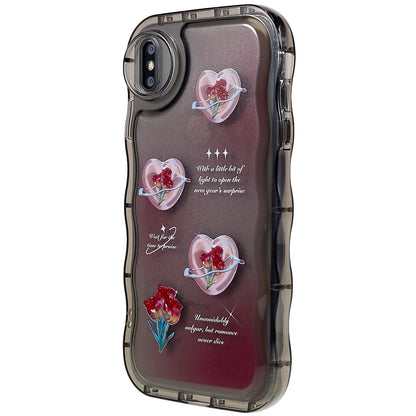 For iPhone XS Max 6.5 inch Anti-scratch Pattern Printed Cover Wave-shaped Edge Soft TPU Anti-drop Phone Case