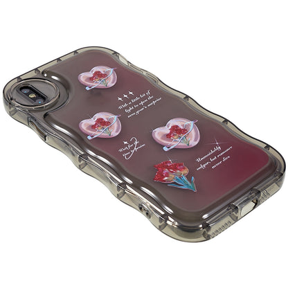 For iPhone XS Max 6.5 inch Anti-scratch Pattern Printed Cover Wave-shaped Edge Soft TPU Anti-drop Phone Case
