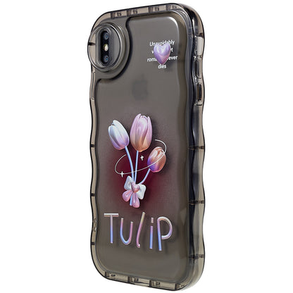 For iPhone XS Max 6.5 inch Anti-scratch Pattern Printed Cover Wave-shaped Edge Soft TPU Anti-drop Phone Case