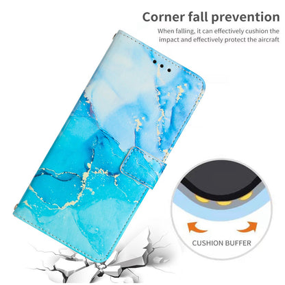 For Xiaomi Redmi 10C 4G / Redmi 10 (India) 4G PU Leather Magnetic Flip Case Marble Pattern Printing Stand Wallet Phone Cover with Strap