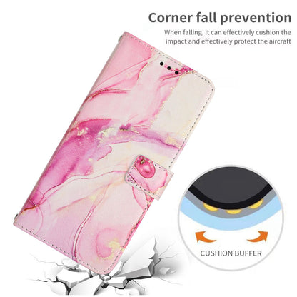 For Xiaomi Redmi 10C 4G / Redmi 10 (India) 4G PU Leather Magnetic Flip Case Marble Pattern Printing Stand Wallet Phone Cover with Strap