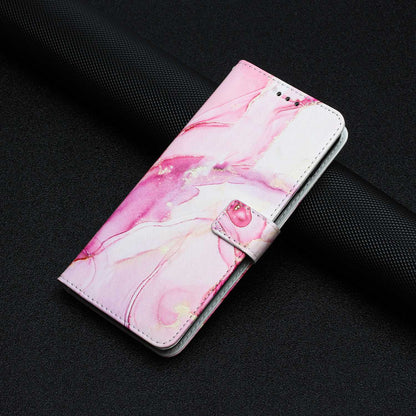 For Xiaomi Redmi 10C 4G / Redmi 10 (India) 4G PU Leather Magnetic Flip Case Marble Pattern Printing Stand Wallet Phone Cover with Strap