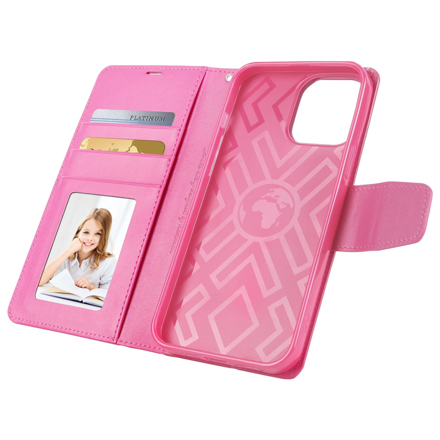 HANMAN Mill Series for iPhone 13 Pro 6.1 inch PU Leather Wallet Cover Folio Flip Foldable Stand Full Protection Inner TPU Phone Case