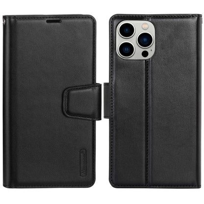 HANMAN Mill Series for iPhone 13 Pro 6.1 inch PU Leather Wallet Cover Folio Flip Foldable Stand Full Protection Inner TPU Phone Case