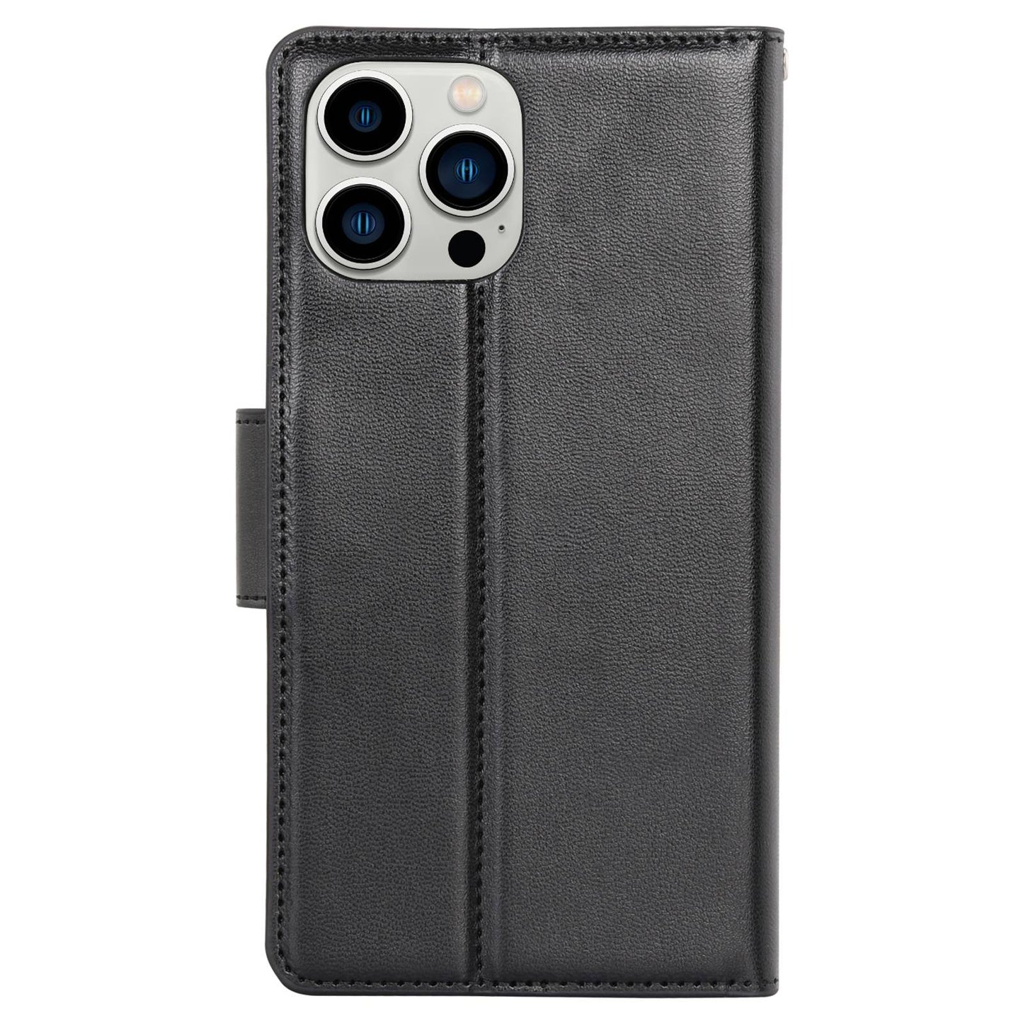 HANMAN Mill Series for iPhone 13 Pro 6.1 inch PU Leather Wallet Cover Folio Flip Foldable Stand Full Protection Inner TPU Phone Case