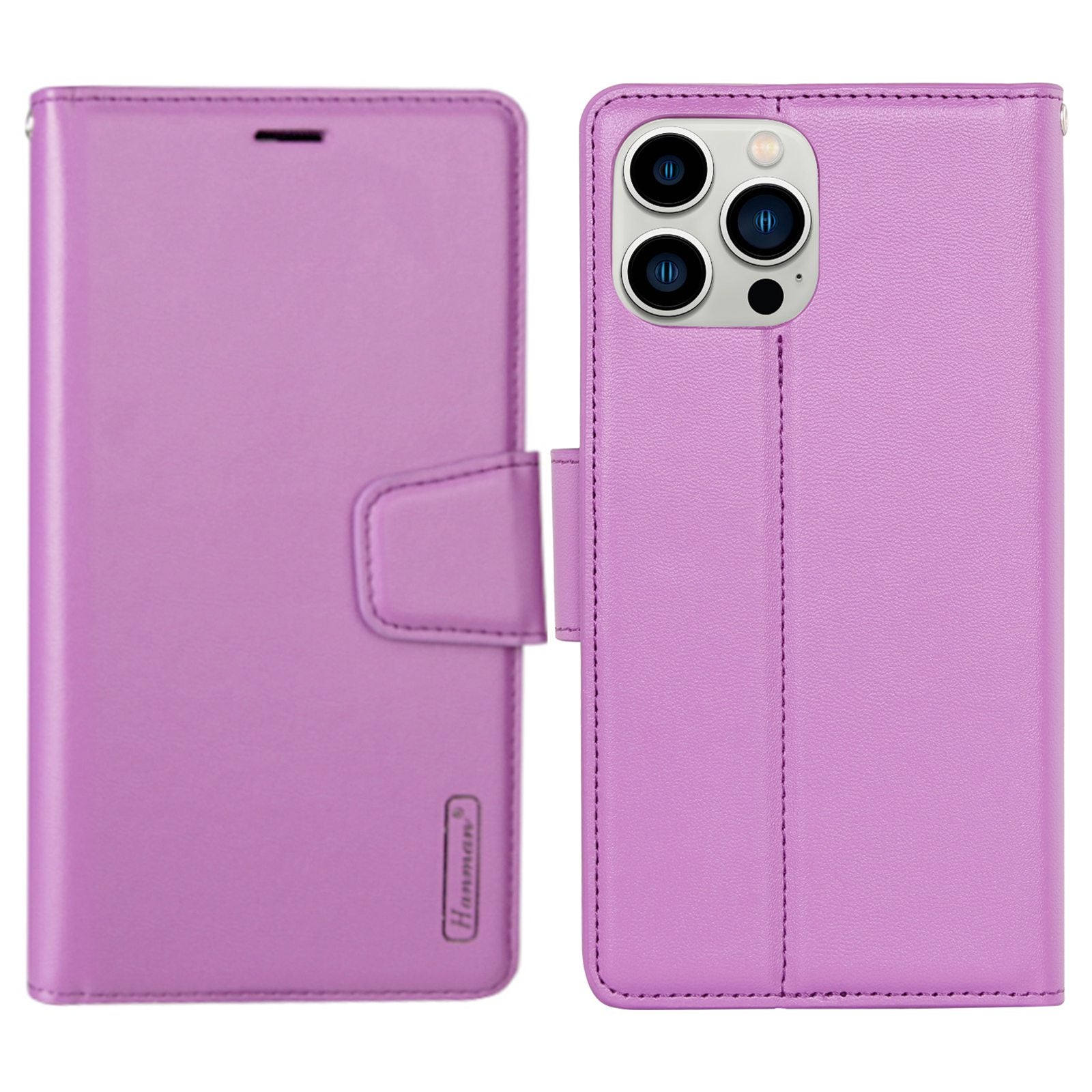 HANMAN Mill Series for iPhone 13 Pro 6.1 inch PU Leather Wallet Cover Folio Flip Foldable Stand Full Protection Inner TPU Phone Case