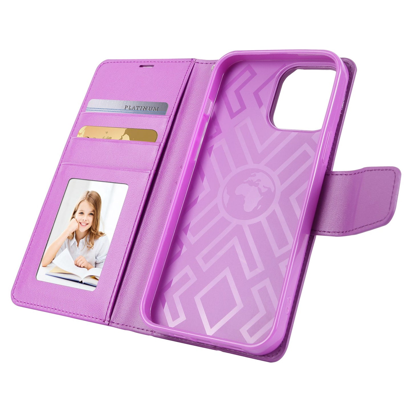 HANMAN Mill Series for iPhone 13 Pro 6.1 inch PU Leather Wallet Cover Folio Flip Foldable Stand Full Protection Inner TPU Phone Case