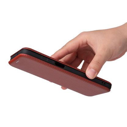 For Motorola Moto G32 4G Carbon Fiber Texture Fall Proof Smartphone Case PU Leather Magnetic Auto-absorbed Stand Card Holder Function Phone Shell