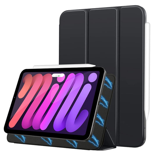 For iPad mini (2021) Trifold Stand Leather Tablet Case Magnetic Absorption Auto Wake / Sleep Protective Cover