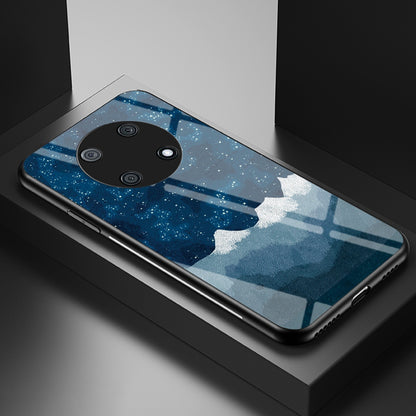For Huawei Enjoy 50 Pro 4G / nova Y90 4G Painting Starry Sky Pattern Tempered Glass Case Soft TPU Hard PC Anti-Scratch Phone Cover