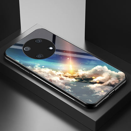 For Huawei Enjoy 50 Pro 4G / nova Y90 4G Painting Starry Sky Pattern Tempered Glass Case Soft TPU Hard PC Anti-Scratch Phone Cover