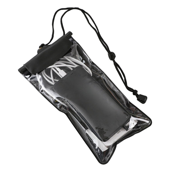 Large Size Waterproof Bag for Cell Phone Beach Pool Phone Dry Bag Seal Water Resistant Earphone Transparent Pouch with Lanyard (Size: L, No Audio Interface)