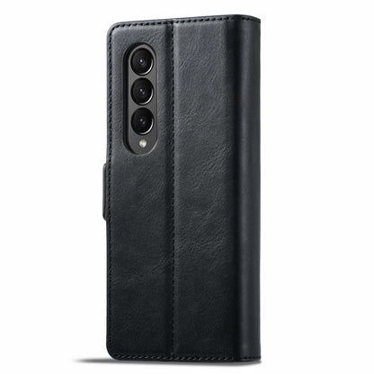 LC.IMEEKE for Samsung Galaxy Z Fold3 5G RFID Blocking Phone Cover PU Leather + PC Wallet Stand Double Magnetic Clasps Phone Shell